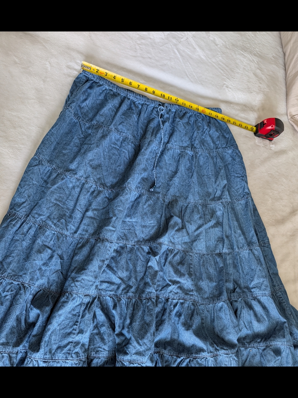White Stag Blue Tiered Maxi Skirt - Picture 2 of 4
